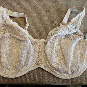 Vintage Olga Shimmerlace Embroidered Lace Bra #35017 - Ivory - Size 40DDD - NWT